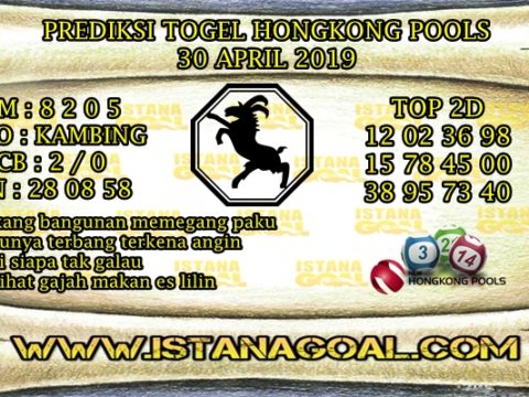 PREDIKSI TOGEL HONGKONG POOLS 29 APRIL 2019