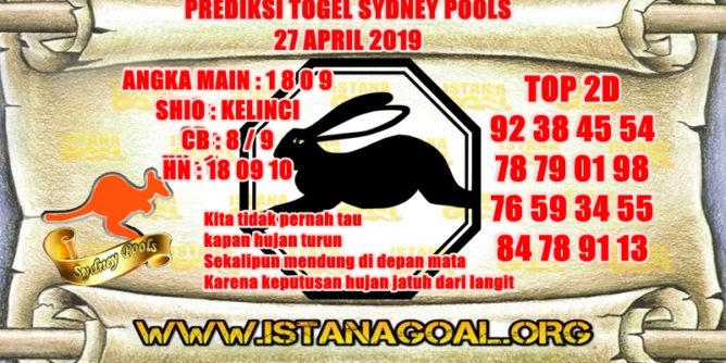 PREDIKSI TOGEL SYDNEY POOLS 27 APRIL 2019