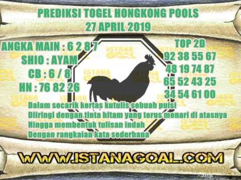 PREDIKSI TOGEL HONGKONG POOLS 27 APRIL 2019