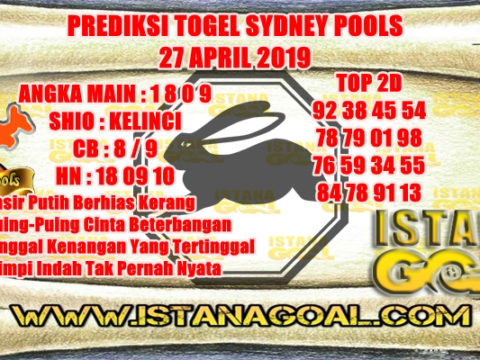 PREDIKSI TOGEL SYDNEY POOLS 27 APRIL 2019