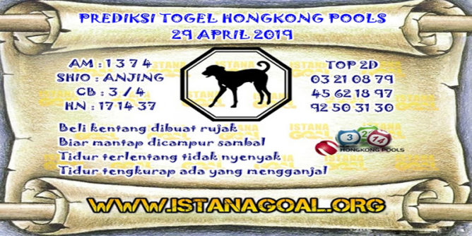 PREDIKSI TOGEL HONGKONG POOLS 29 APRIL 2019