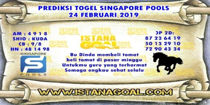 PREDIKSI TOGEL SINGAPORE POOLS 24 APRIL 2019