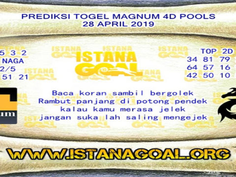 PREDIKSI TOGEL MAGNUM 4D POOLS 28 APRIL 2019