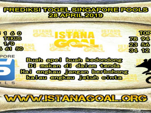 PREDIKSI TOGEL SINGAPORE POOLS 28 APRIL 2019