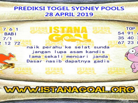 PREDIKSI TOGEL SYDNEY POOLS 28 APRIL 2019