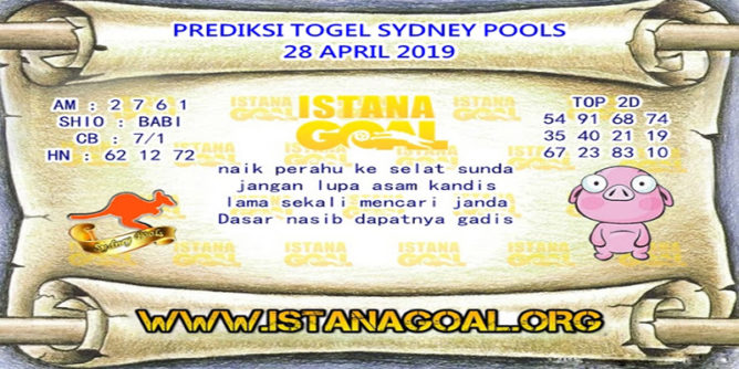 PREDIKSI TOGEL SYDNEY POOLS 28 APRIL 2019