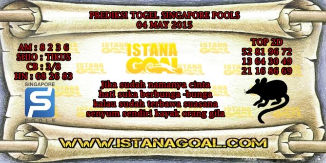 PREDIKSI TOGEL SINGAPORE POOLS 04 MAY 2019