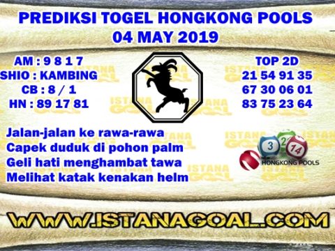 PREDIKSI TOGEL HONGKONG POOLS 04 MAY 2019