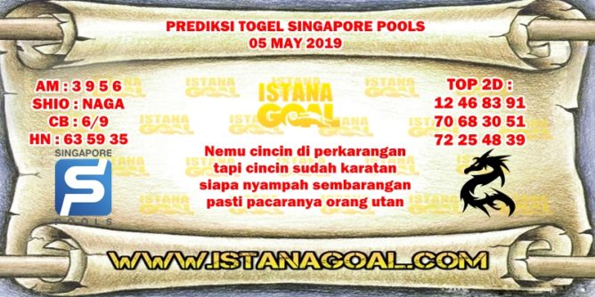 PREDIKSI TOGEL SINGAPORE POOLS 05 MAY 2019