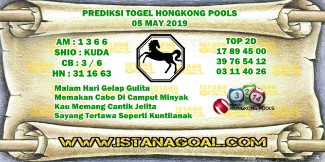 PREDIKSI TOGEL HONGKONG POOLS 05 MAY 2019