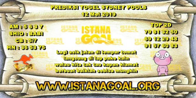 PREDIKSI TOGEL SYDNEY POOLS 12 MEI 2019