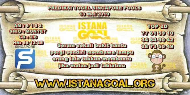 PREDIKSI TOGEL SINGAPORE POOLS 13 MEI 2019