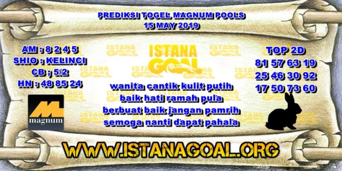 PREDIKSI TOGEL MAGNUM POOLS 15 MEI 2019