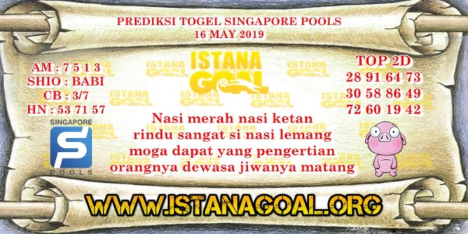 PREDIKSI TOGEL SINGAPORE POOLS 16 MEI 2019