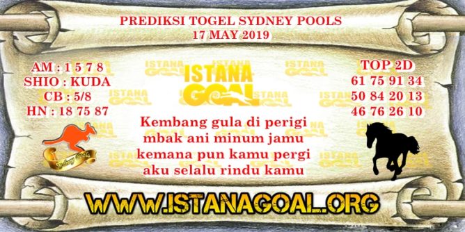 PREDIKSI TOGEL SYDNEY POOLS 17 MEI 2019