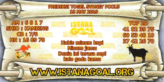 PREDIKSI TOGEL SYDNEY POOLS 18 MEI 2019