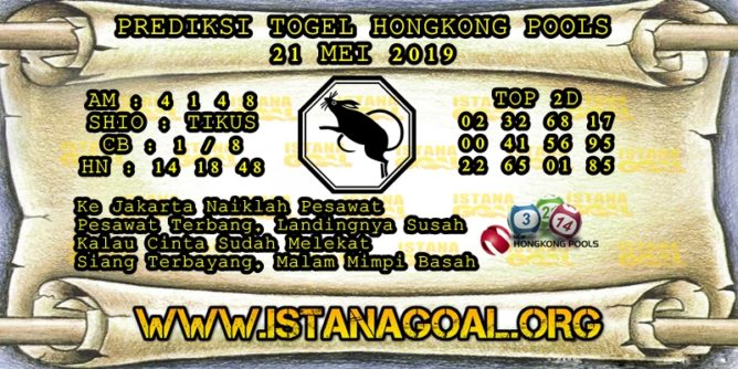 PREDIKSI TOGEL HONGKONG POOLS 21 MEI 2019