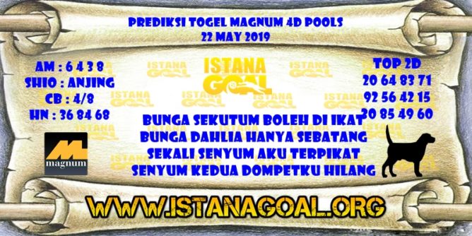 PREDIKSI TOGEL MAGNUM 4D POOLS 22 MAY 2019