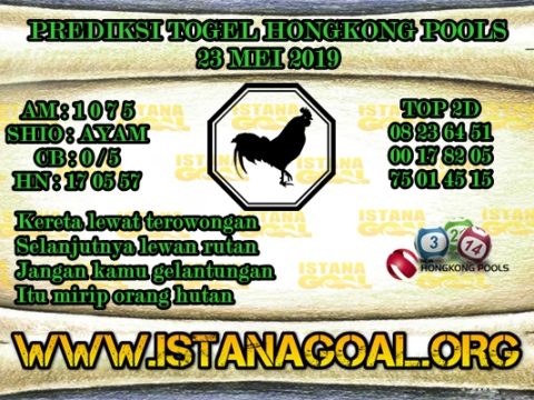 PREDIKSI TOGEL HONGKONG POOLS 23 MEI 2019