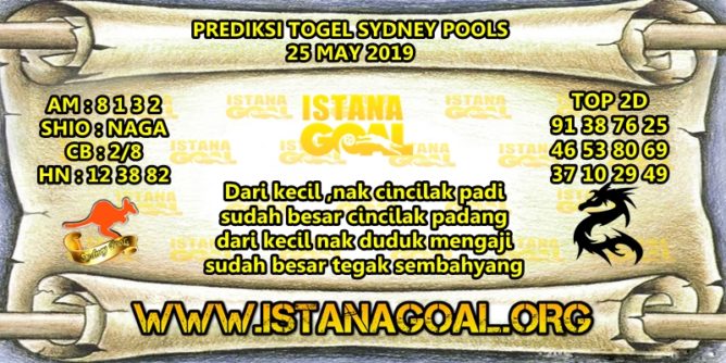 PREDIKSI TOGEL SYDNEY POOLS 25 MAY 2019