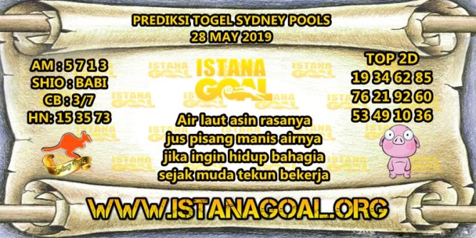 PREDIKSI TOGEL SYDNEY POOLS 28 MAY 2019