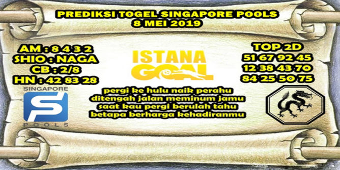 PREDIKSI TOGEL SINGAPORE POOLS 8 MEI 2019