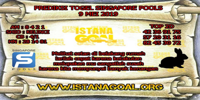 PREDIKSI TOGEL SINGAPORE POOLS 9 MEI 2019