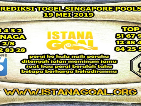 PREDIKSI TOGEL SINGAPORE POOLS 19 MEI 2019