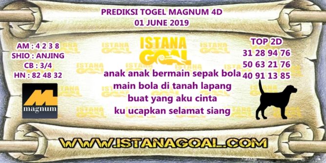 PREDIKSI TOGEL MAGNUM 4D POOLS 01 JUNE 2019