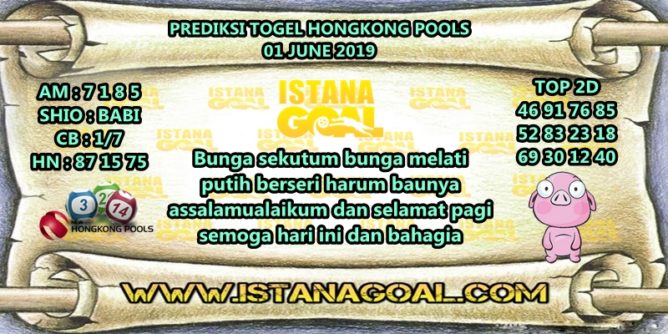 PREDIKSI TOGEL HONGKONG POOLS 01 JUNE 2019