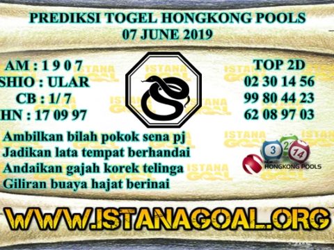 PREDIKSI TOGEL HONGKONG POOLS 07 JUNE 2019