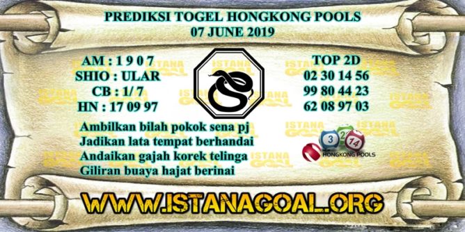 PREDIKSI TOGEL HONGKONG POOLS 07 JUNE 2019