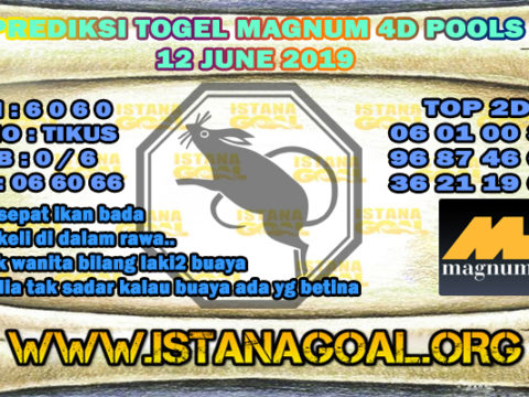 PREDIKSI TOGEL MAGNUM 4D POOLS 12 JUNE 2019