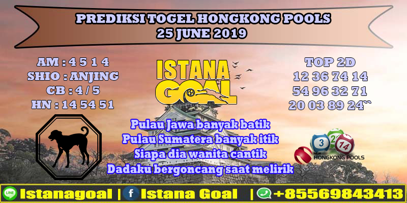 PREDIKSI TOGEL HONGKONG POOLS 25 JUNE 2019