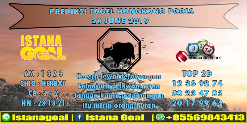 PREDIKSI TOGEL HONGKONG POOLS 26 JUNE 2019