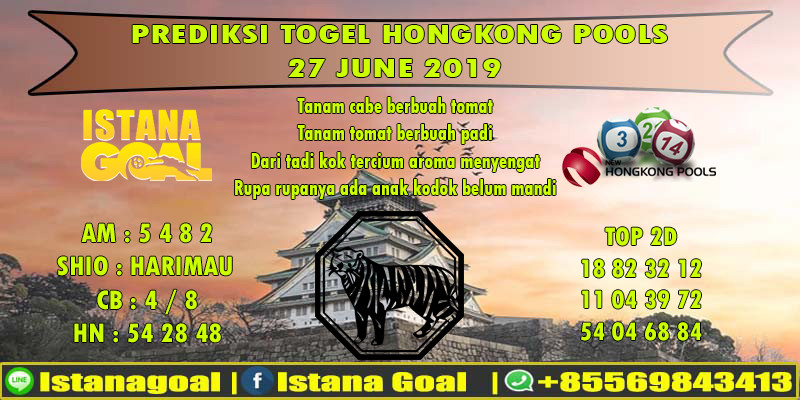 PREDIKSI TOGEL HONGKONG POOLS 27 JUNE 2019