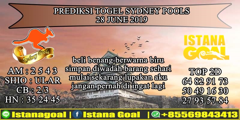 PREDIKSI TOGEL SYDNEY POOLS 28 JUNE