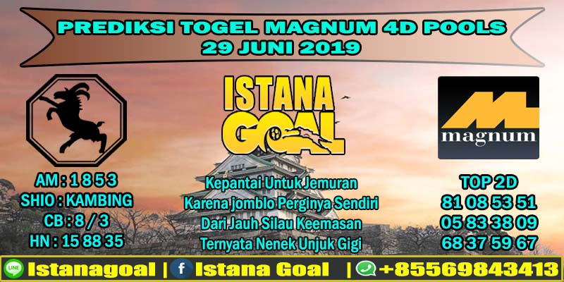 PREDIKSI TOGEL MAGNUM 4D POOLS 29 JUNE 2019