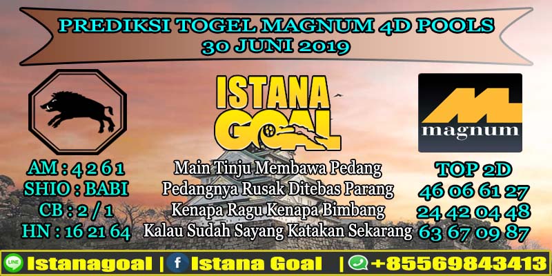 PREDIKSI TOGEL MAGNUM 4D POOLS 30 JUNE 2019