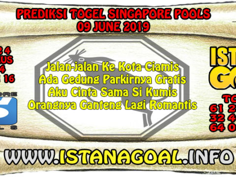 PREDIKSI TOGEL SINGAPORE POOLS 09 JUNE 2019