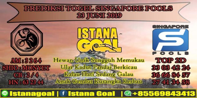 PREDIKSI TOGEL SINGAPORE POOLS 23 JUNE 2019
