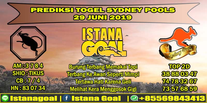 PREDIKSI TOGEL SYDNEY POOLS 29 JUNI 2019