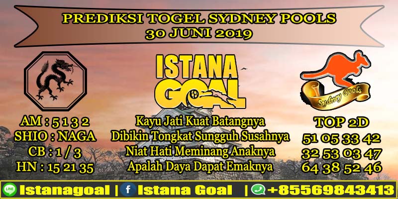 PREDIKSI TOGEL SYDNEY POOLS 30 JUNI 2019