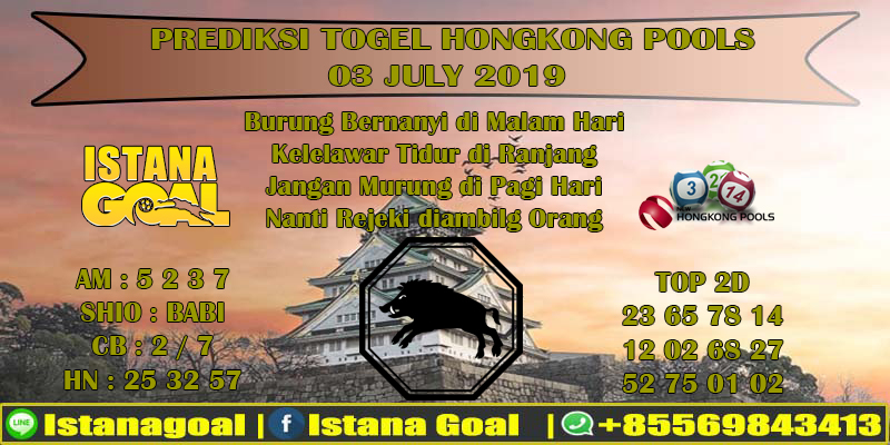 PREDIKSI TOGEL HONGKONG POOLS 03 JULY 2019