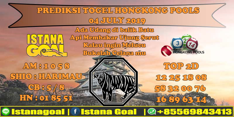 PREDIKSI TOGEL HONGKONG POOLS 04 JULY 2019