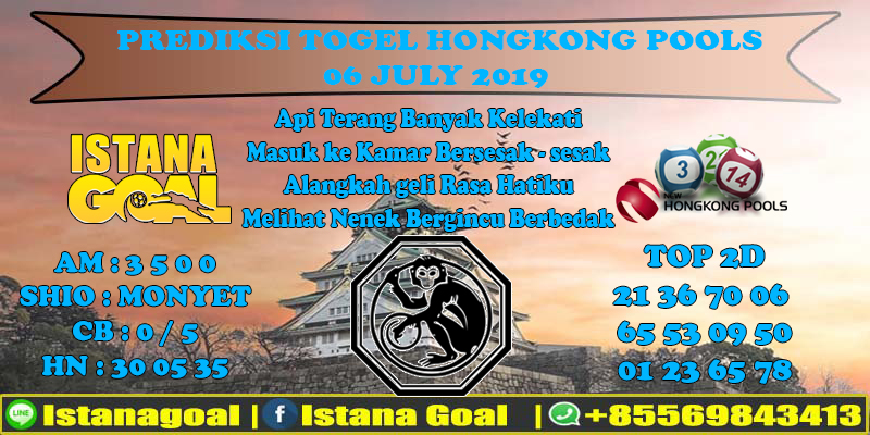 PREDIKSI TOGEL HONGKONG POOLS 06 JULY 2019