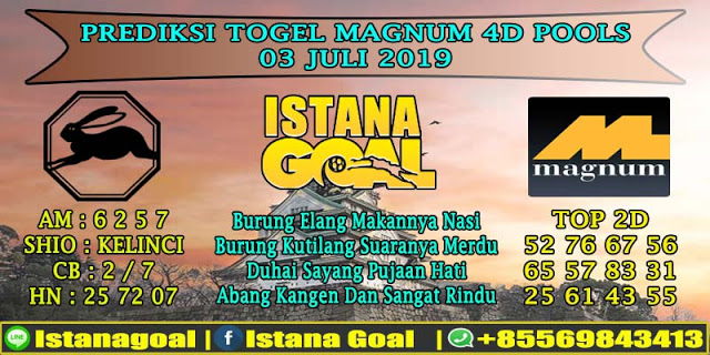 PREDIKSI TOGEL MAGNUM 4D POOLS 03 JULE 2019