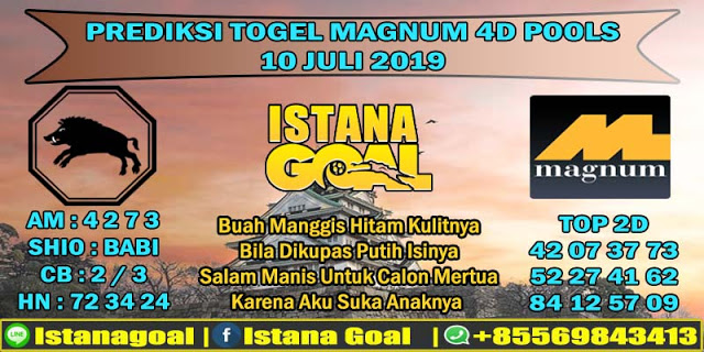 PREDIKSI TOGEL MAGNUM 4D POOLS 10 JULI 2019