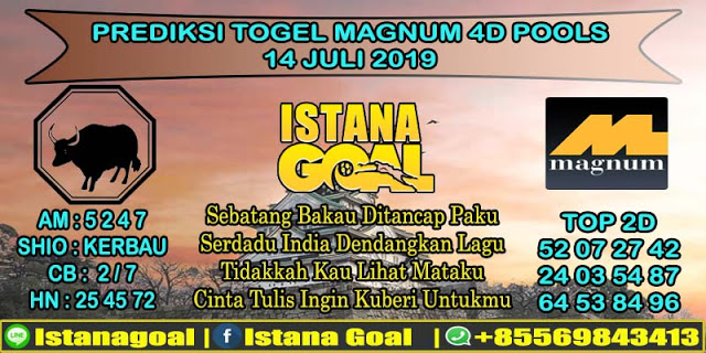 PREDIKSI TOGEL MAGNUM 4D POOLS 14 JULI 2019