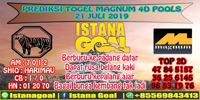 PREDIKSI TOGEL MAGNUM 4D POOLS 21 JULI 2019